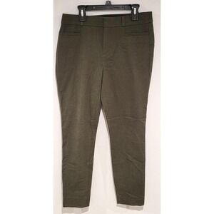 Banana Republic Pants Womens 2 Sloan Fit Straight Leg Pants Green Zip Trousers